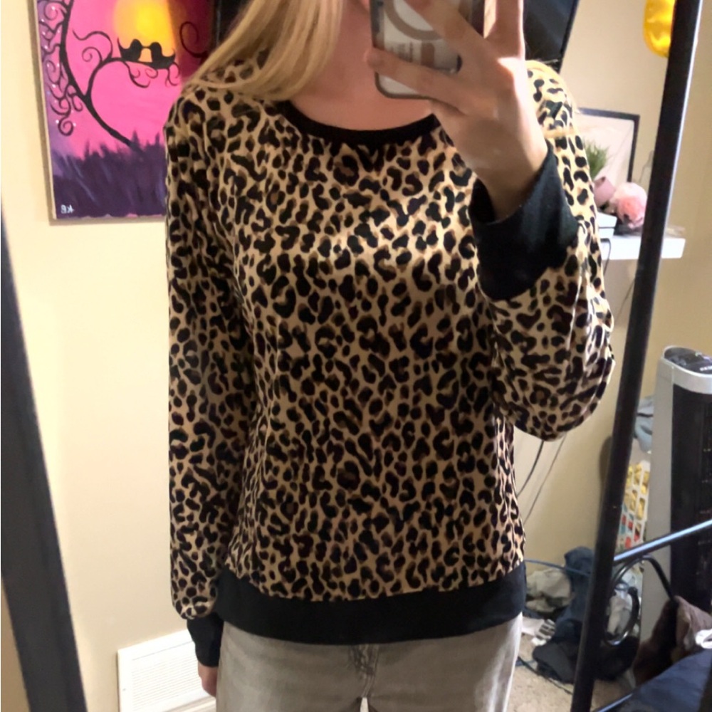 Kate Spade Leopard Print Top - Black and Brown